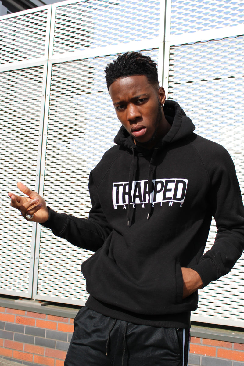 Classic Box Logo Trapped Magazine Hoodie - Black