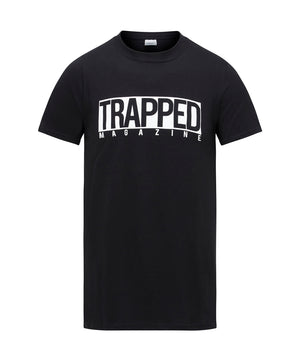 Black Classic Box Logo Trapped Magazine T-Shirt