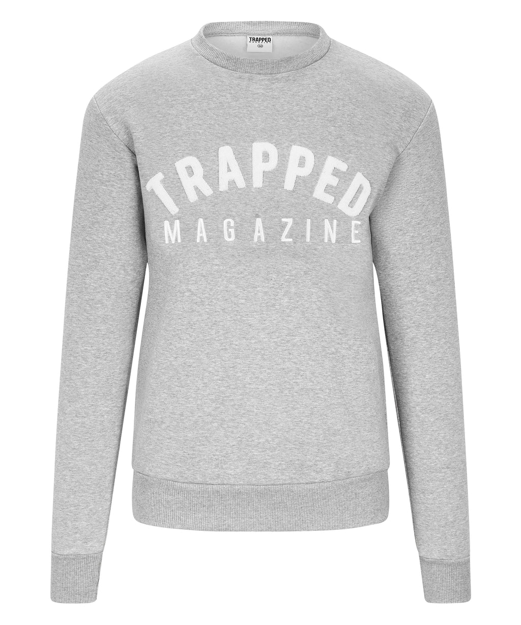 Chenille Slimfit Trapped Magazine Trackset - Grey/White