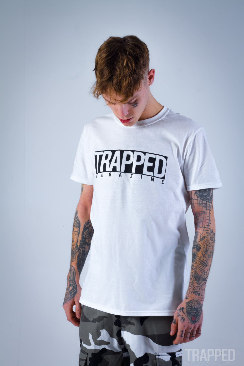 Trapped Magazine Classic Box Logo Tee - White